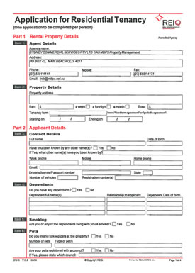 Tenancy application form qld